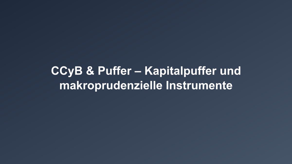 Kapitalpuffer Überblick