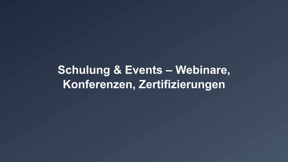 Schulung und Events Übersicht im Banking