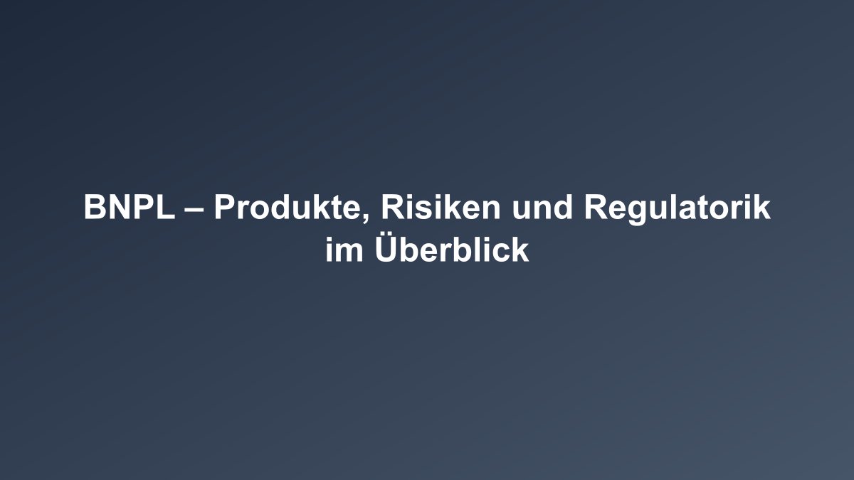 BNPL Überblick für Banken